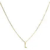 Luxenter Halsband med glänsande zirkonia 18k guldfinish - Alfabet