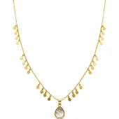 Luxenter vit musselskal halsband i 18K gult guld - Lain