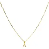 Luxenter Halsband med Glänsande Zirkonia 18k guldfinish - Alfabet