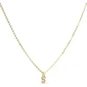Luxenter Luxenterhalsband med glänsande zirkonia 18k guldinfinish - Alfabet