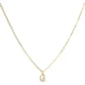 Luxenter Halsband med Glittrande Zirkonia 18k Guld Finish - Alfabet