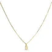 Luxenter Luxenterhalsband med glänsande zirkonia 18k guldfinish - Alfabet