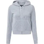 Juicy Couture Kvinnors Velour Heldraget Träningsjacka i Silver