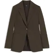 BOSS Single-breasted blazer in melange virgin wool