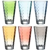 Leonardo Optic, Blandade färger, Glas, 6 styck, Kon, 300 ml, 80 mm