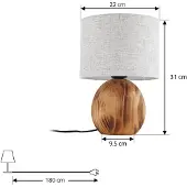 LINDBY Bordslampa , Mayumi, Trä, Vardagsrum, Trä, Skandinavisk