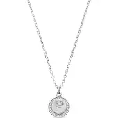 Luxenter Rhodiumpläterat Briljant Zirkonia Halsband - Alfabet