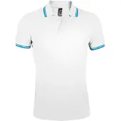 Sols Herr Pasadena Polo Skjorta (Vit/Aqua)