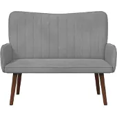 vidaXL Tvåsitssoffa Ljusgrå 115 x 61 x 87 cm Sammet