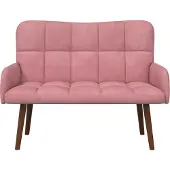 vidaXL Tvåsitssoffa Rosa 115 x 61 x 87 cm Sammet