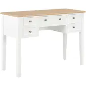 vidaXL Skrivbord vit 109,5x45x77,5 cm trä
