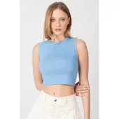 Hiccups for Kids Stickad Crew Neck Crop Top
