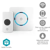 Nedis SmartLife Ringklocka | RF, frequency 433 Mhz / Wi-Fi | Strömadapter | 60 Melodier | 100 - 240 V AC | Justerbar volym | Vit