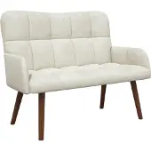 vidaXL Tvåsitssoffa Kräm 115 x 61 x 87 cm Sammet