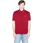Armani Exchange för män. XM001287AF17321U5101 Röd piké-tröja i stretchig bomull (XS), Casual, Kort ärm