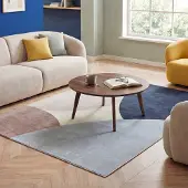 FRAAI Geometrisk matta | Swing Circles blå/brun hos Volero | 120x170cm | Polyester | Geometrisk | Rektangulär | Plattvävd