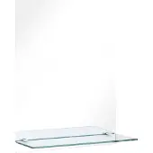 vidaXL Väggspegel med hylla 50x70 cm härdat glas