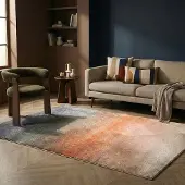Studio Clarice Abstrakt matta | Mellow blå/terrakotta hos Volero | 200x290cm | Syntet | Blandat | Rektangulär | Låg lugg