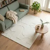 FRAAI Skandinavisk matta | Charm Circles vit hos Volero | 200x290 cm | Syntet | Enfärgad | Rektangulär | Låg lugg