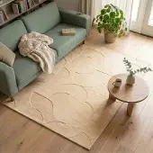 FRAAI Skandinavisk matta | Charm Circles beige hos Volero | 120x170 cm | Syntet | Enfärgad | Rektangulär | Låg lugg