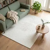 FRAAI Skandinavisk matta | Charm Curves vit hos Volero | 230x330 cm | Syntet | Enfärgad | Rektangulär | Låg lugg
