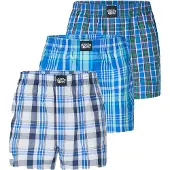 Lousy Livin Checkered 3Pack Boxershorts port blue Storlek XL