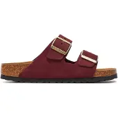 Birkenstock Pantolette 'Arizona' mörkbrun / vinröd