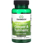 Swanson Health , Full Spektrum Ginger & Turmeric, 60 Kapslar