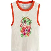 Next Broderad topp ecru / gräsgrön / rosa / orangeröd
