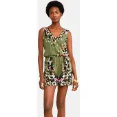 Love & roses Jumpsuit oliv / gammalrosa / svart / vit