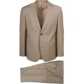 Suitable Passande Kostym Sharkskin Ull Sand Beige Storlek