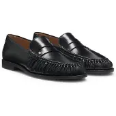 BOSS Leather moccasins with Double B monogram