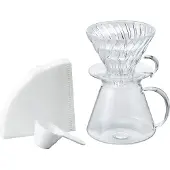 Hario V60 Glas 02 Dripper & Server Set