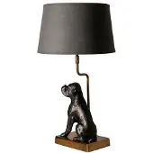 Newport Hund bordslampa svart/guld