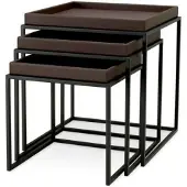 Eichholtz Léonard sidobord mörkbrun 3-set