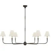 Visual Comfort Piaf grande takkrona aged iron/ebonized oak