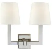 Visual Comfort Square Tube vägglampa dubbel nickel