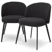 Eichholtz Lloyd matstol bouclé black 2-pack