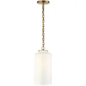 Visual Comfort Katie Cylinder takpendel antik mässing/vitt glas
