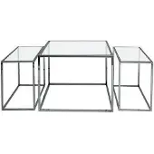 Ruth & Joanna Three set table - soffbord svart krom hög