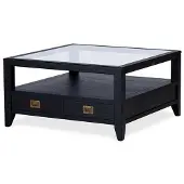 Newport Martino soffbord glasskiva iconic black