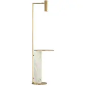 Visual Comfort Alma golvlampa m bricka antik mässing/vit