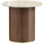 Ruth & Joanna Delano sidobord rund valnöt beige