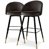 Eichholtz Cooper barstol roche dark grey velvet 2-set