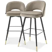 Eichholtz Cliff barstolar savona greige velvet 2-set