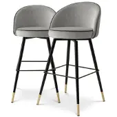 Eichholtz Cooper barstol roche light grey velvet 2-set