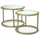 Eichholtz Addison sidobord antik mässing 2-set