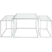 Ruth & Joanna Three set table - satsbord krom hög