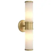 Eichholtz Claridges vägglampa antik mässing/alabaster dubbel