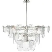 Visual Comfort Loire takkrona nickel/klarglas L